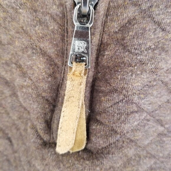 Banana Republic Quilted Pullover Sweatshirt Brown Half Zip Size XL - Picture 6 of 9